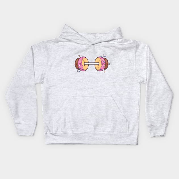 Donuts Barbell Kids Hoodie by zoljo